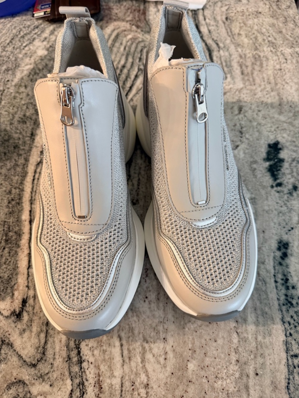 Michael Kors Light Gray and Cream Slip-On Sneakers - Picture 5 of 5
